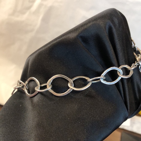 LOIS HILL Yin Yang Cut Out Granulated Oval Pendant Oval Link Toggle Necklace 925 - Picture 14 of 16